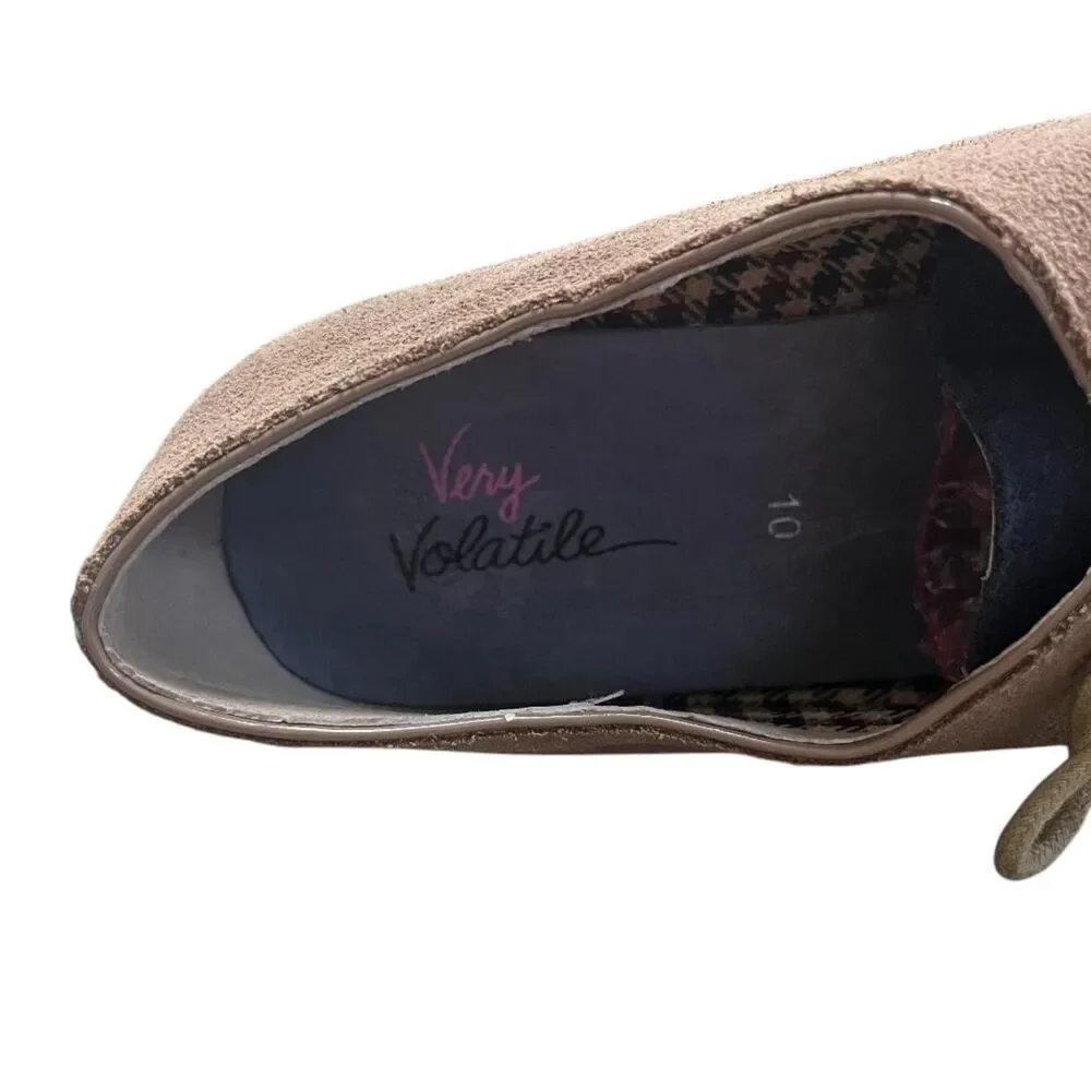 Very Volatile Women's Platform Creeper-Style Loafers Brown & Blue Suede Sz 10